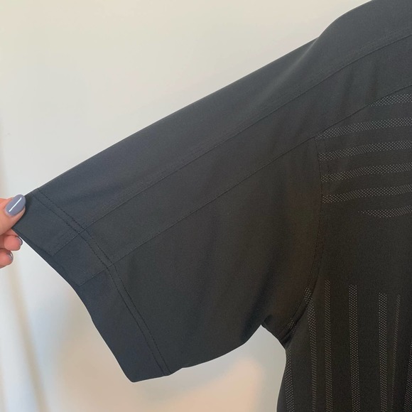 Callaway Mens Short Sleeve Golf Shirt Size Large Black Gray Printed Collared - Picture 14 of 15